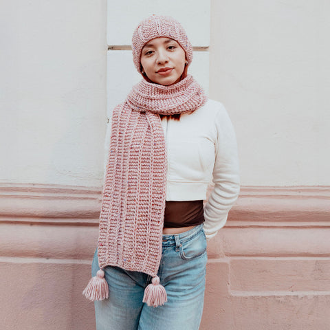 Set Bufanda y Gorro Oxford (Agujas)
