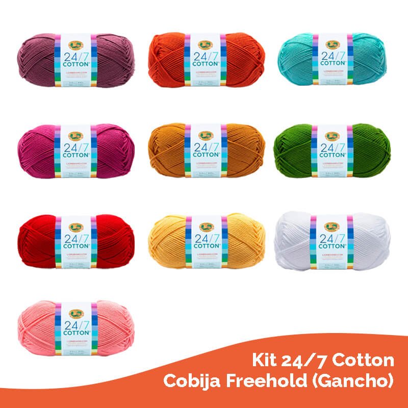 Kit 24/7 Cotton para tejer Cobija Freehold (Gancho) - CrochetstoresKIT247-10