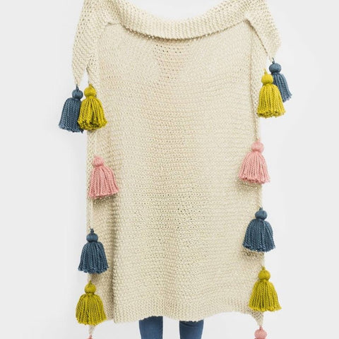 Afghan Tassels (knit) - CrochetstoresPATRON-AFGHAN-MK-FRIDA