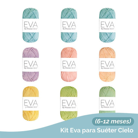Kit Eva para Suéter Cielo (6-12 meses) - CrochetstoresKITEVA1