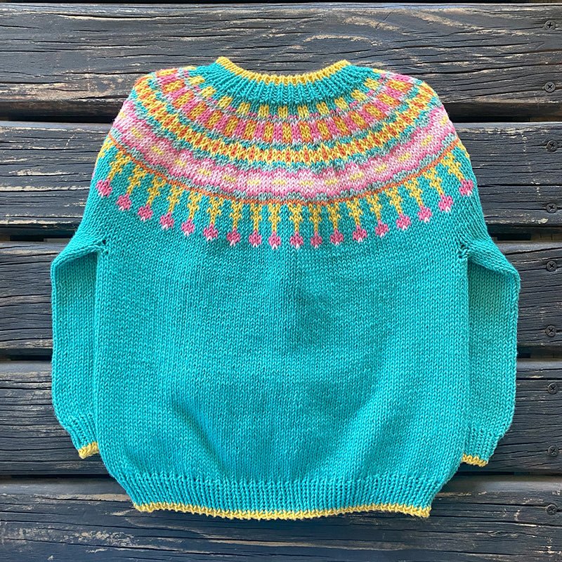 Kit Eva para Suéter Cielo (Color Turquesa, Talla 6-12 meses) - CrochetstoresKITEVA5