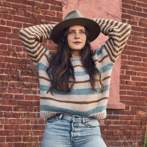 Suéter a rayas Easton (agujas) - CrochetstoresPATRON-SUÉTER-LB